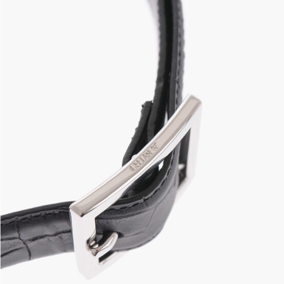 AMIRI UNISEX CROCO PRINTED LEATHER BELT - Picture 3 of 9